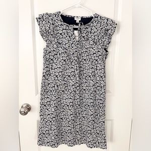 JCrew Short-Sleeve Navy Daisy Print Dress